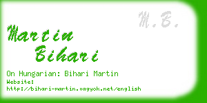 martin bihari business card